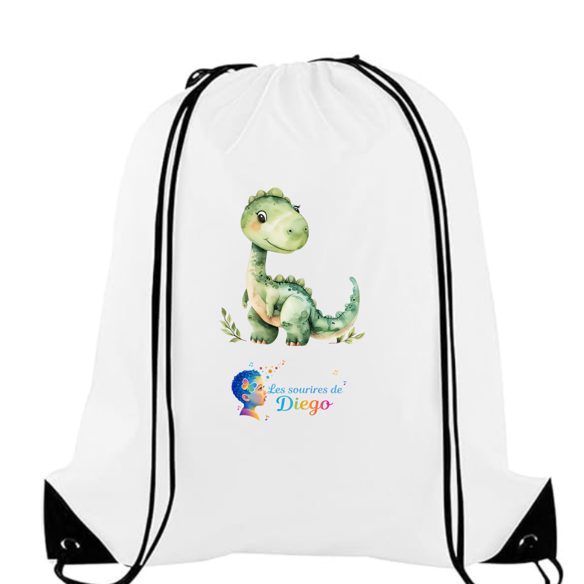 Sac à cordon Dino Vert